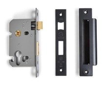 Euro Profile Sashlock - UKCA/CE Certified - Fire Tested - 64mm - Matte Black