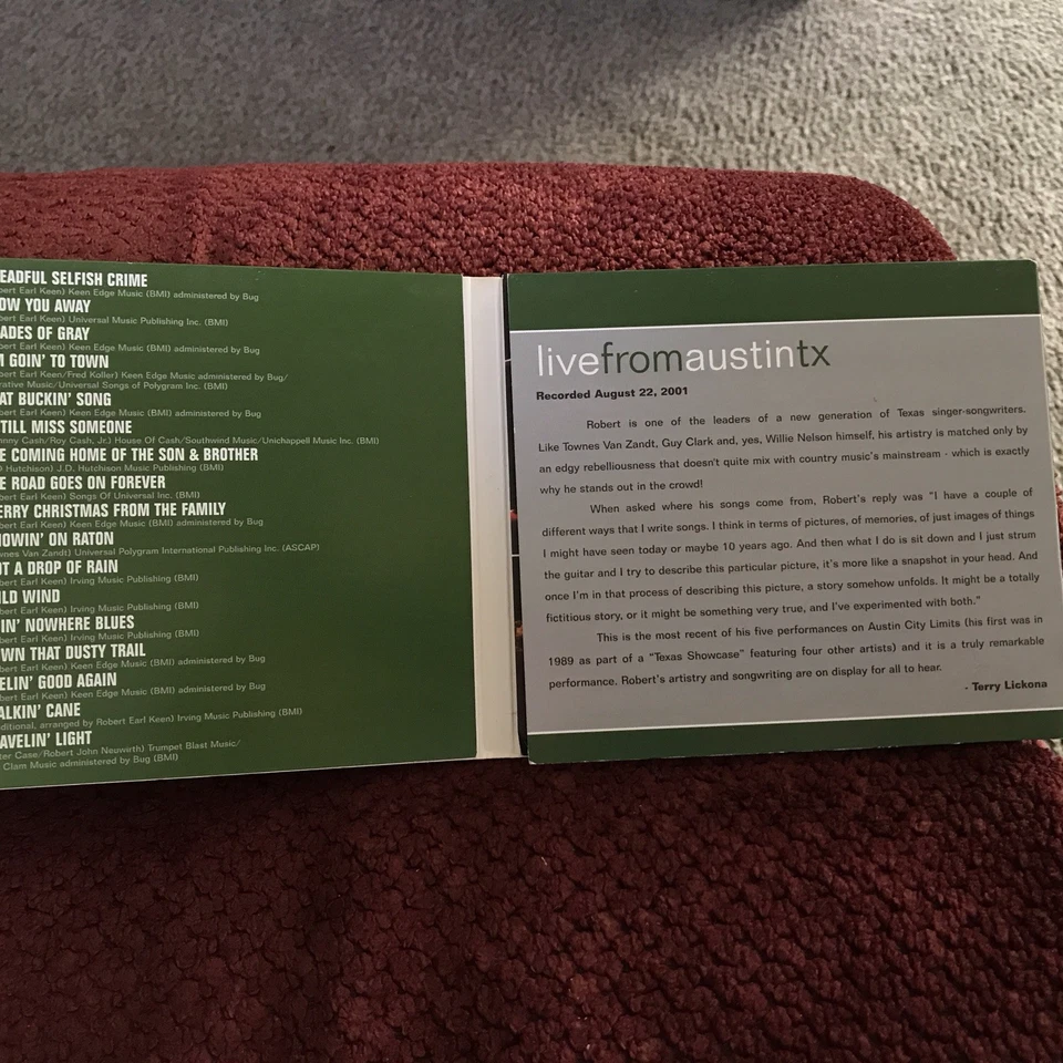 Robert Earl Keen Cd Live from Austin Texas 2004 VG Condition Foto 3 de 4