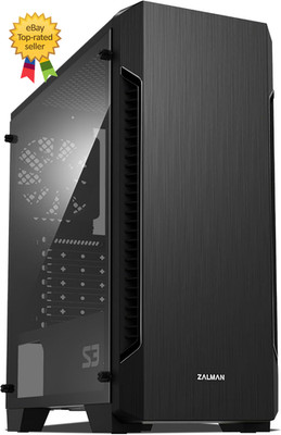- S3 - ATX Mid-Tower PC Case - Full Acrylic Side Panel - 3X Case Fan 120Mm Pre-I