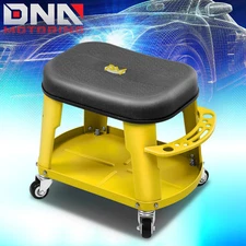 300Lbs Removable Rolling Garage/Shop Mechanic Stool Seat w/ Tool Tray Yellow