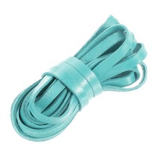 Flat Leather Cord 5.5 Yard 8mm Leather String Strips for DIY Crafts Blue