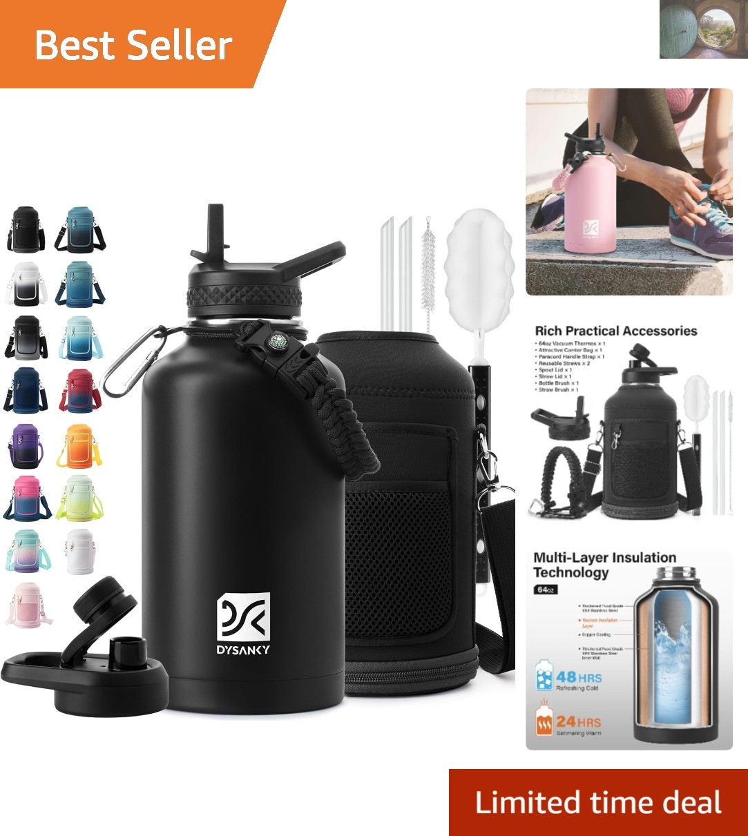 With Stylish Carrier Bag - 64 Oz