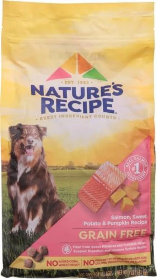 Digestión saludable con salmón sin granos alimento para perros - 4 lb batata y calabaza Foto 4 de 4