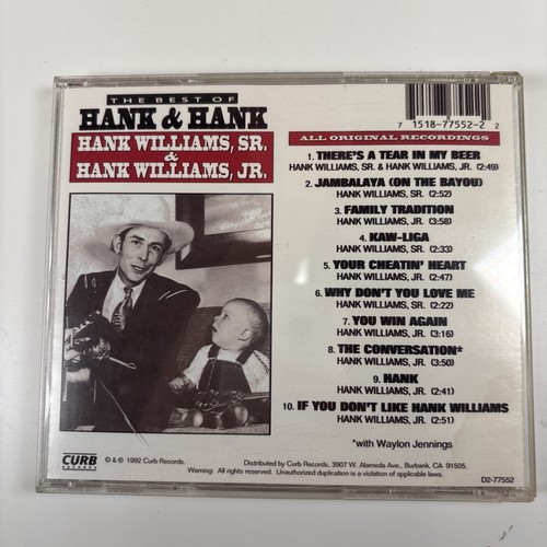 Best Of Hank & Hank Music CD Hank Williams Sr Hank Williams 2011 Collection - Picture 2 of 6