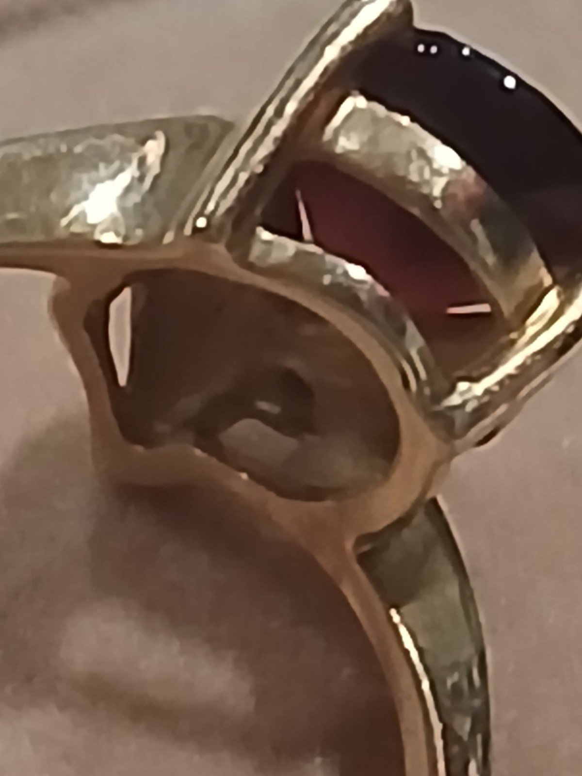 14k Gold Ring With Ruby Colored Stone. Size 8 - image 3