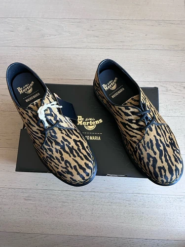 Dr Martens Wacko Maria 1461 cheveux sur mollet Supreme Tiger Camo Camel 10 9 NEUF