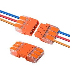 10pcs Lever Wire Connectors, 3 Ports Electrical Splicing Compact Terminal Blo...