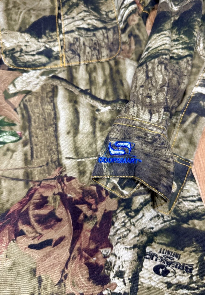 Browning рубашка мужская S Mossy Oak камуфляж длинным рукавом на пуговицах фланель охоты - Изображение 3 из 4