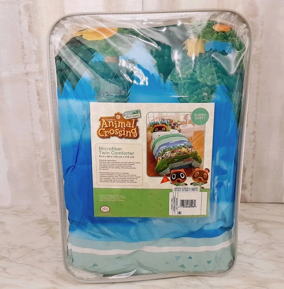 Animal Crossing TWIN Comforter DIY Paradise Microfiber New Horizons Nintendo  - Image 3 of 4