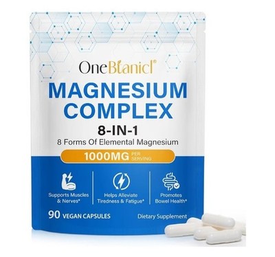 OneBotanicl 8-in-1 Magnesium Complex 1000mg 90 Vegan Capsules Mineral