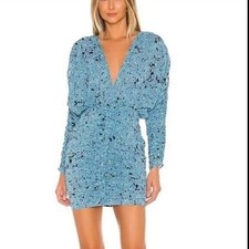 L’Cademie NWT Blue Floral ruched dress , size XS K36