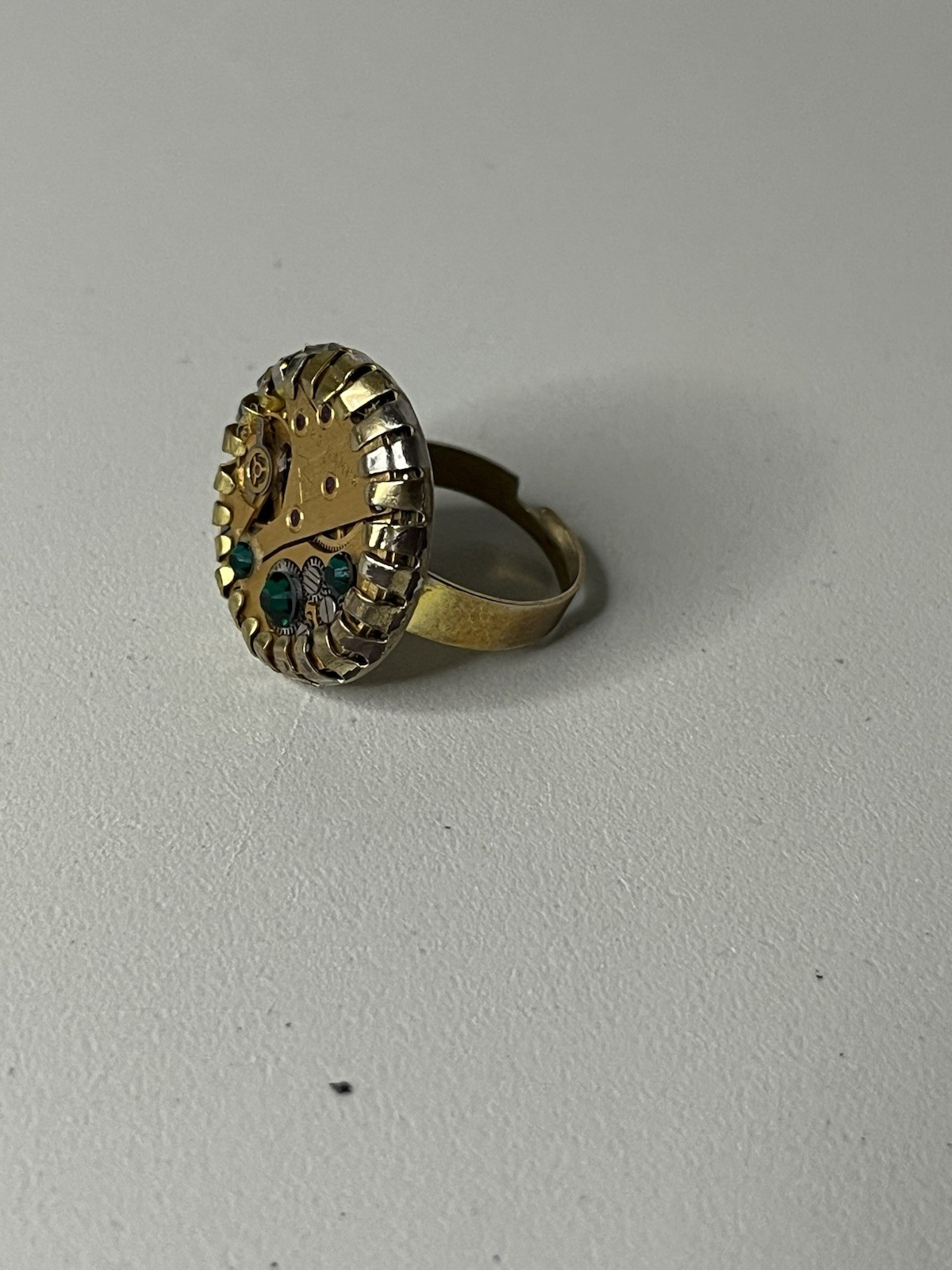 Steampunk Adjustable Ring with Soviet Watch Movem… - image 3