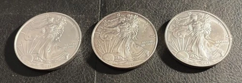 2011 BU American Silver Eagle 1 Dollar Uncirculated ASE 3 US Mint Bullion Coins