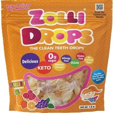 Zolli Pops Sugar Free Fruit Drops Pouch 45g - 4 Pack