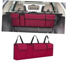 Car Trunk Organizer, Backseat Hanging Large Storage with Adjustable Red