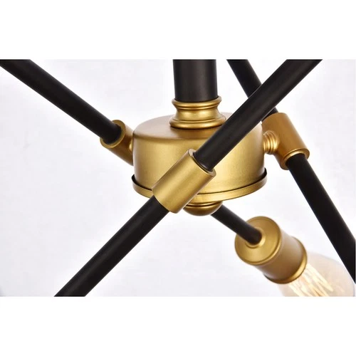 Living District LD8003D17BK Axel Semi-Flush Mount Black and Brass - Picture 6 of 7