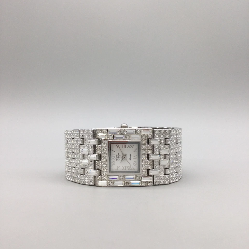 Reloj Suzanne Somers Mujer 27mm Tono Plata Cristales Batería Nueva 8.25" Foto 4 de 4