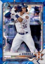 2021 BOWMAN DRAFT CHROME SAPPHIRE CARD HOUSTON ASTROS JC CORREA #BDC-29