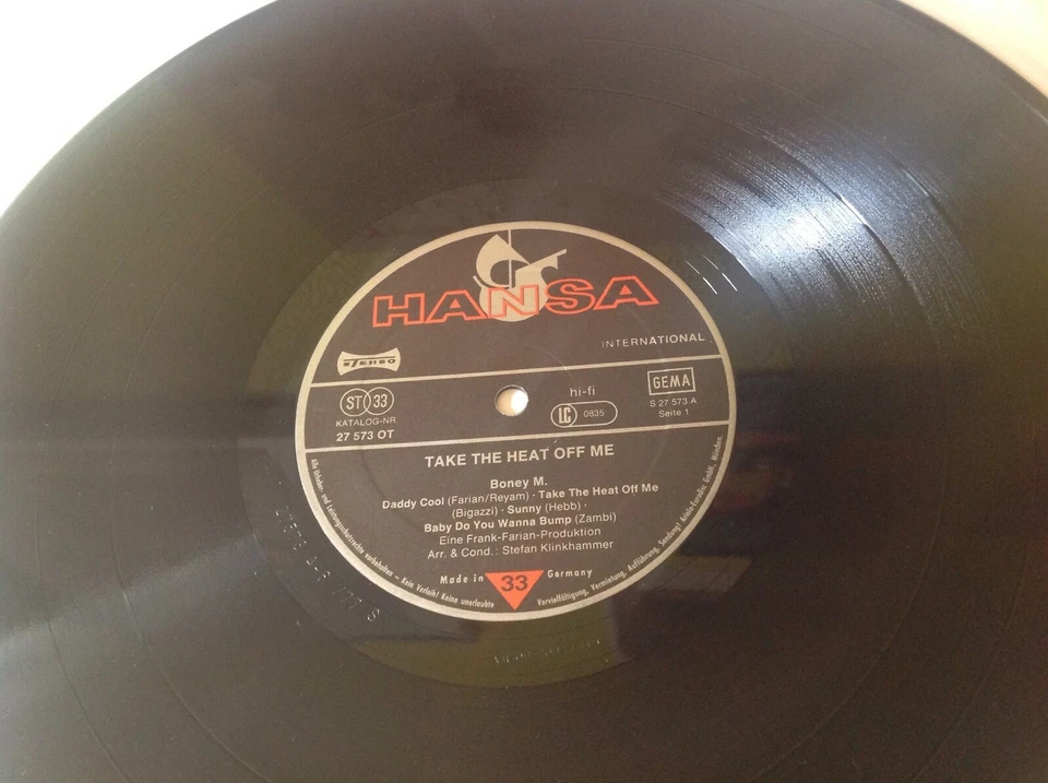 Boney M (LP, Vinyl) TAKE THE HEAT OFF ME [HANSA 27573 OT **German press +Poster] - Image 2 of 4