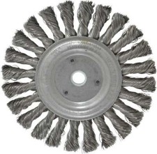 Weiler 94643 Wheel Brush: 6" Wheel Dia, Knotted 5/8" Hole, Steel, 9,000 RPM