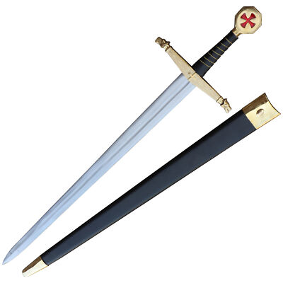 Hand Forged Templar Knights Battle Ready Sword, 1095 Steel, Brass Guard & Pommel