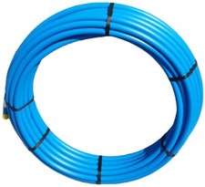 63mm Blue MDPE Pipe Alkathene Plastic Water Mains Pipe 100 Metres Coil