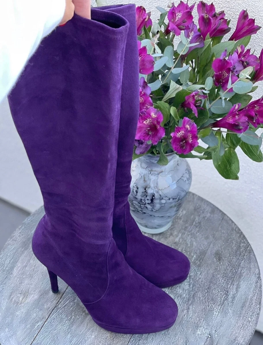 Over the shop knee boots purple