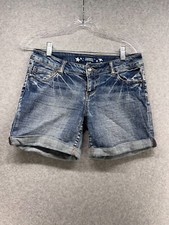 Celebrity Pink Womens Jean Shorts Size 3 Light Wash Button Pockets Mid Rise