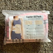Castor Oil Pack Wrap Pink Plaid Set Reusable Washable  Comfortable Hook Loop