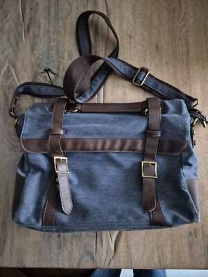 Bags2GO cambridge Messenger Bag Tasche Laptoptasche Canvas blau 39cm breit