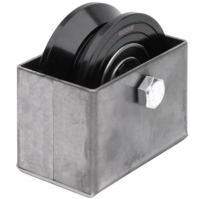 SIDCO SUPPLY 3.5" V-Groove Gate Wheels Solid Steel Heavy Duty With Weldable Wheel Box Black