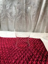 Hurricane Candle Chimney Glass Globe Shade Clear 14 inch tall EUC