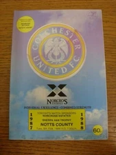 09/02/1988 Colchester United v Notts County [Sherpa Van Trophy] (marked on front