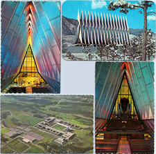 1970s US Air Force Protestant Cadet Chapel Organ Colorado Springs Postcard LOT