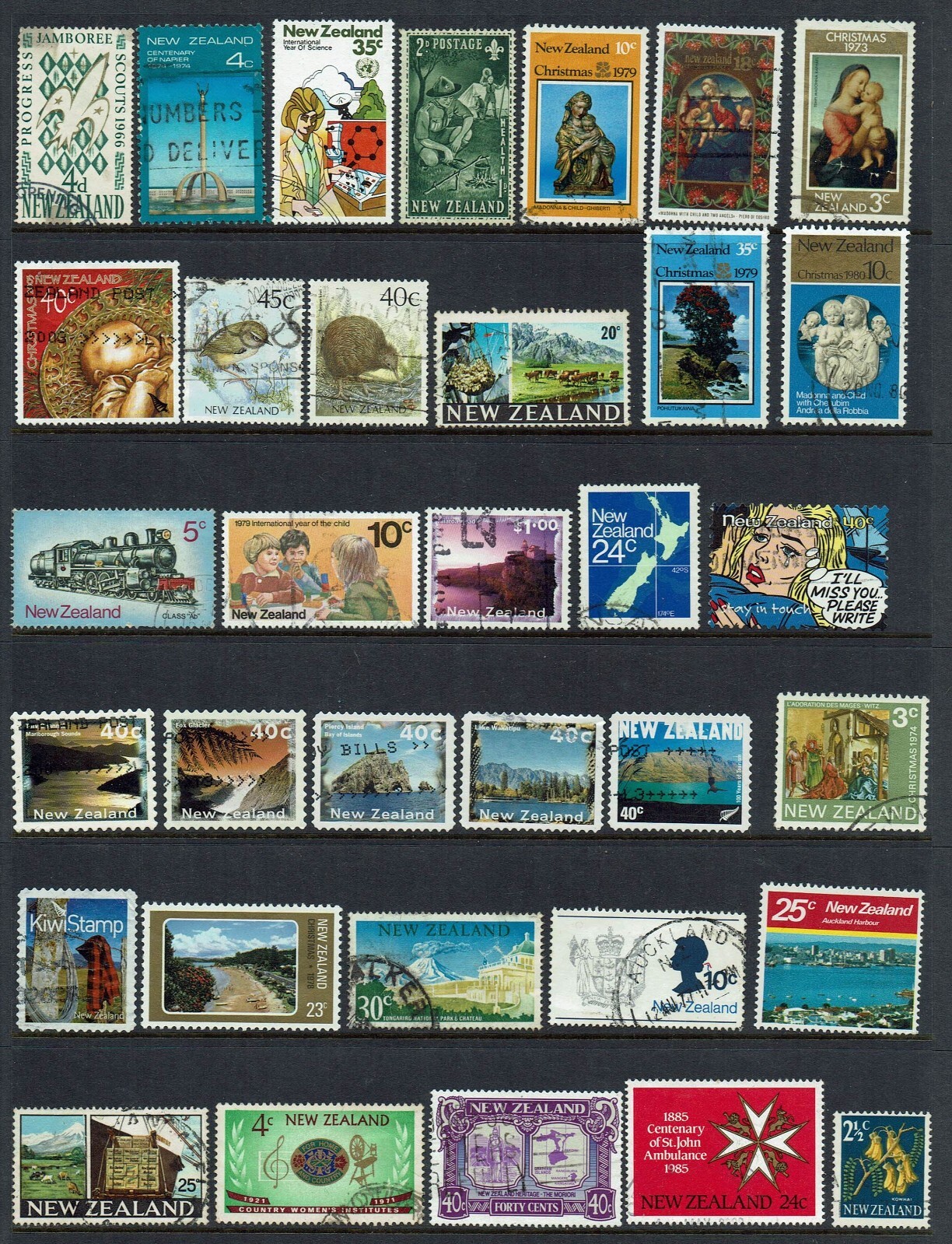 Collection of 34 Stamps New Zealand used eBay