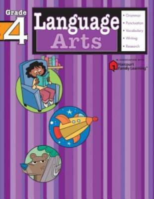 Language Arts: Grade 4 (Flash Kids Harcourt Family Learning) - Paperback - GOOD