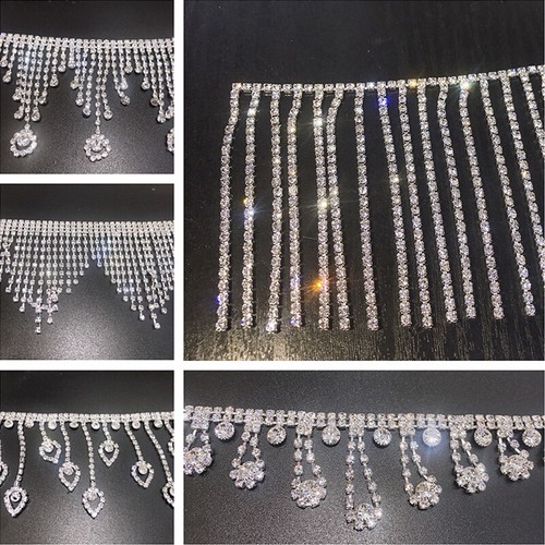 PH PandaHall Strass-Fransen Quaste, Rotgold, 91 Cm – Für DIY, Hochzeitskleidung, Dekoration & Accessoires