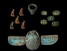 EGYPTIAN HAND CARVED 12 AMULETS