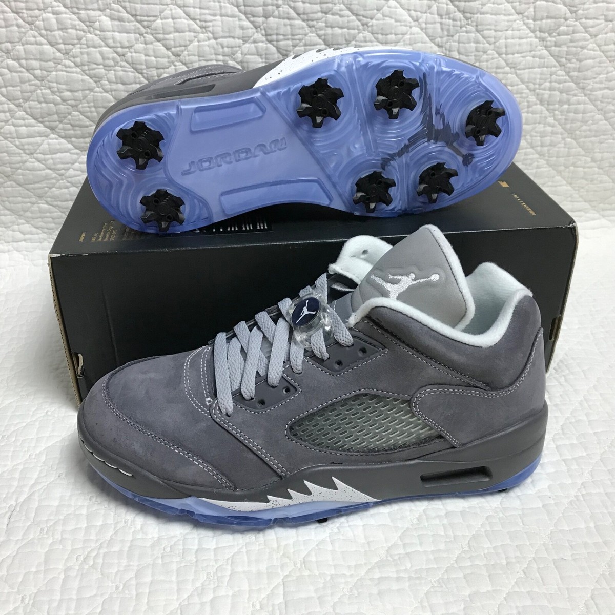 Nike Air Jordan V Low Golf Shoes Sneakers Mens SZ 7.5 Wolf Grey