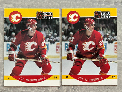 (2) 1990 Pro Set JOE NIEUWENDYK ''Spelling'' Error & Corrected Hockey Cards #42