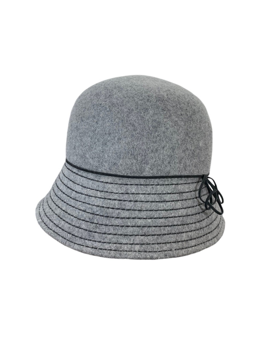 Wool Bucket Hat Brimmed Cap Gray Wool 24