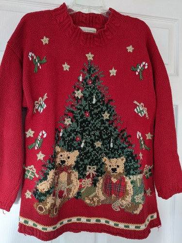 Womens Christmas Sweater Teddy Bears 