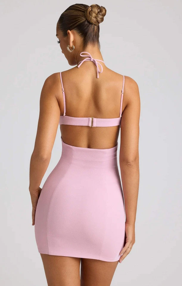 Oh Polly Womens Pink Mini Dress Lined RRP £60 - Image 2 of 4