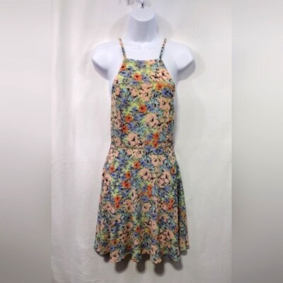 Astr Water Color Floral Dress Womens S Multicolor Retro Boho 90s Y2K Cottagecore