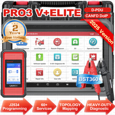 2025 LAUNCH X431 PRO3S V+ Elite PRO5 Car Truck Diagnostic J2534 Programming Tool