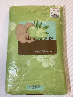 Elrene Home Fashions  Island Paradise  Vinyl Flannel Back Tablecloth  60 x 102''