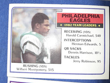 1983 Topps '1982 Team Leaders' #136 - PHILADELPHIA EAGLES - Wilbert Montgomery