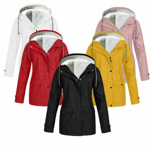 Women Waterproof Raincoat Ladies Fleece 