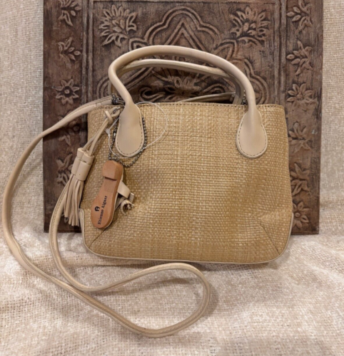 Etienne Aigner Straw look Handbag Small Purse Shoulder Strap Tassel NEW NWT