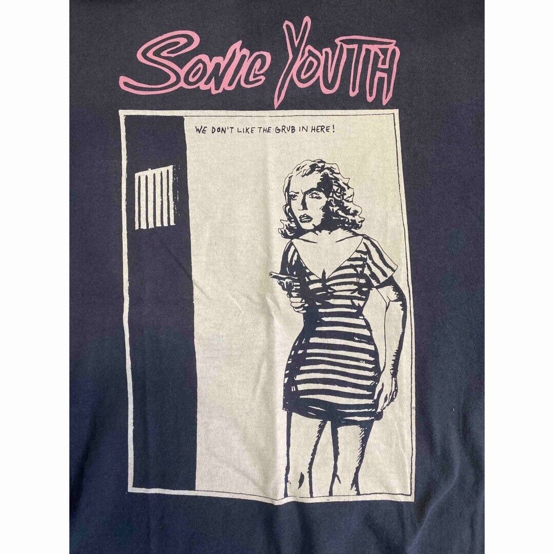 90'S Sonic Youth T-Shirt Vintage Size L Ultra Rare Used Free 90'S Sonic Youth T-Shirt Vintage Size L Ultra Rare Used Free